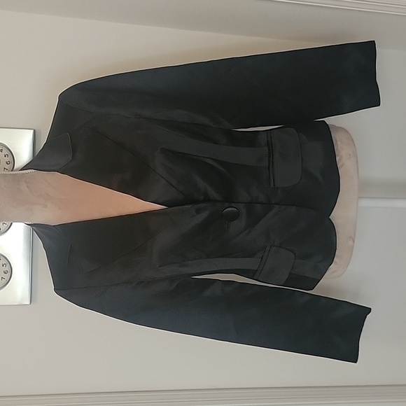 Trina Turk Size 4 Black 'Satin' Single Button Fully Lined Blazer, GORGEOUS! - Picture 1 of 7